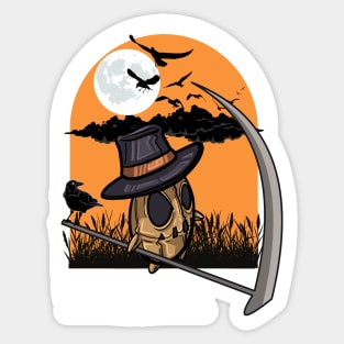 halloween scary evil pumpkin funny pumpkin head Sticker